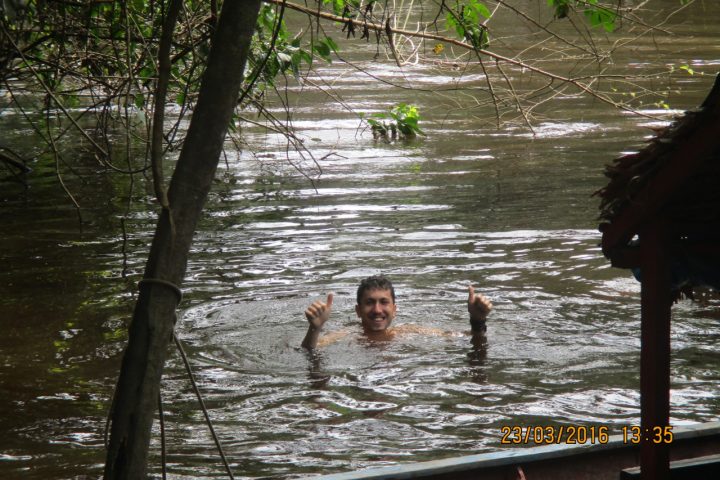 Swimming in the jungle. No words can decribe it.