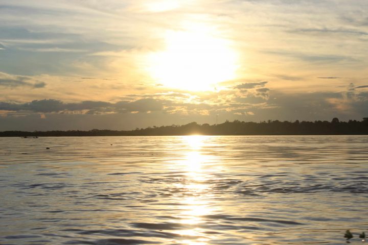 Sunset in the river