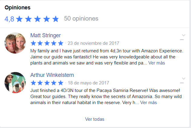 Facebook reviews for Amazon Experience