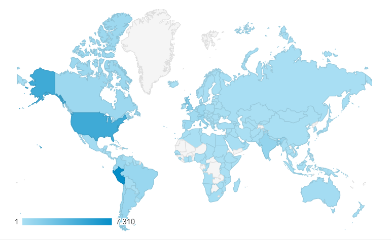 Map of visitors to Amazon Experience website