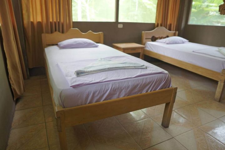 Beds in the Amazon lodge