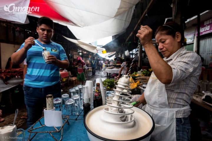 Ponche de huevo in Belen market, Iquitos, Peru