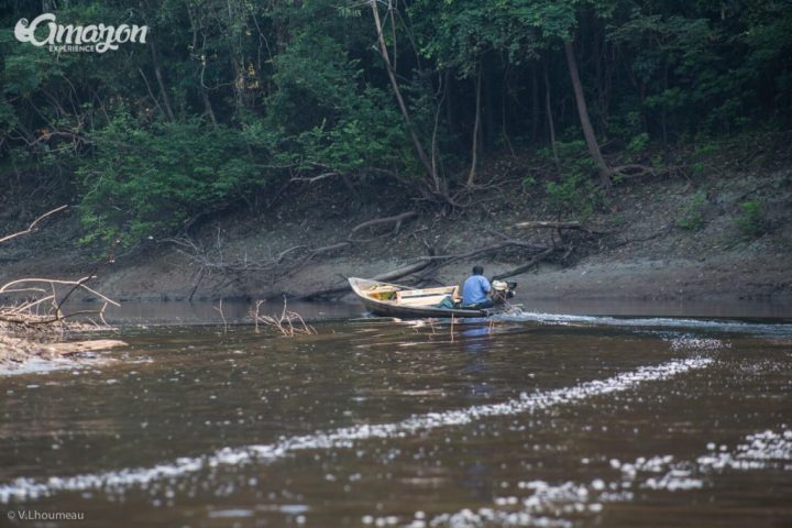 A small motorboat inside the Pacaya Samiria reserve