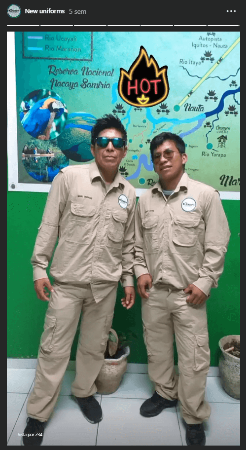 New uniforms for exploring the Amazon jungle.