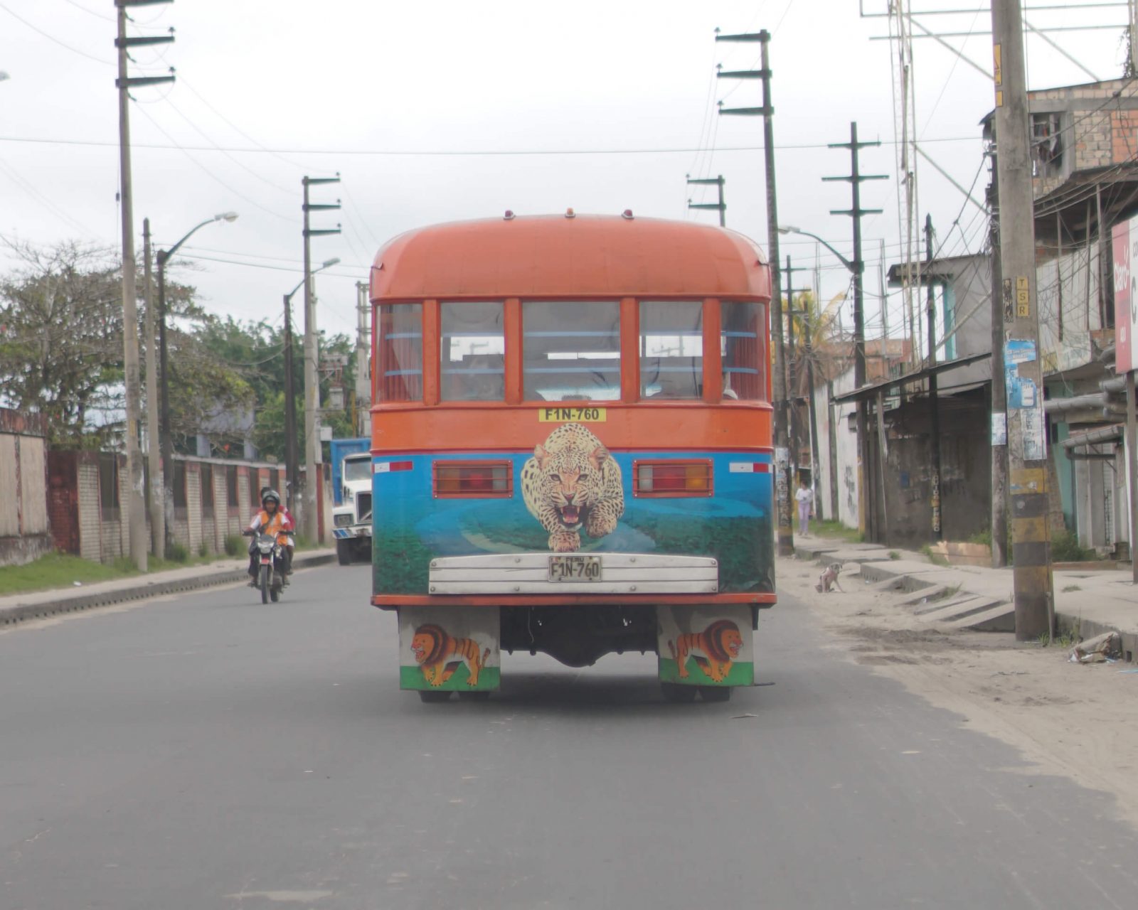 Wooden bus in Iquitos city