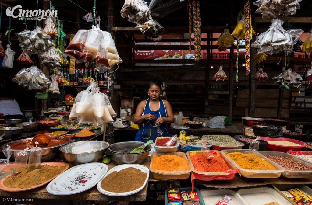 Many spices to choose from in Belen Market